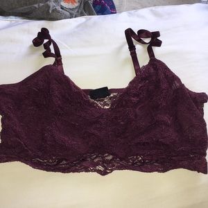 Burgundy lace bralette